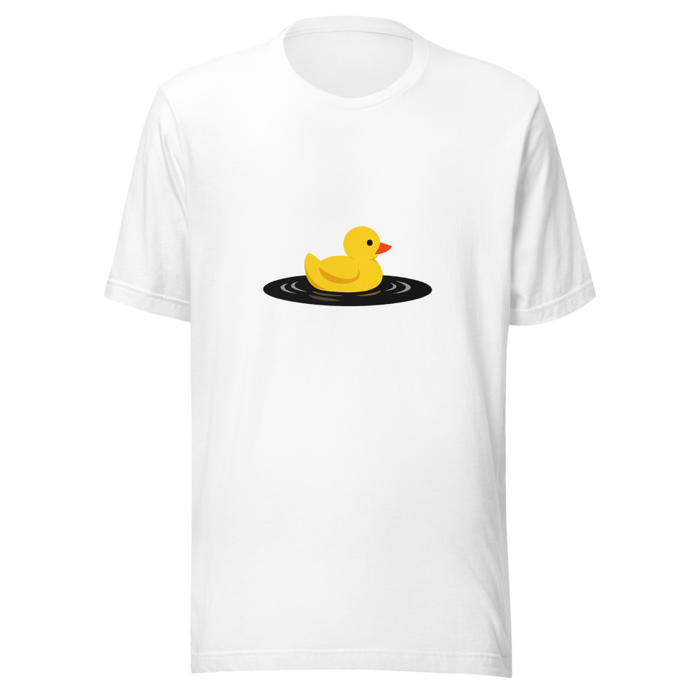 Little Duck Bathing in Black Pond Minimalist