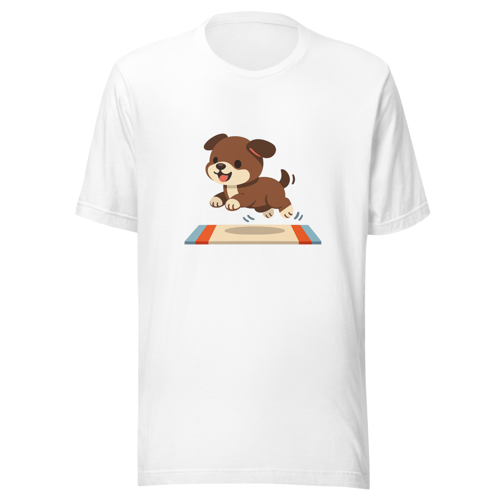 Brown Puppy Jumping on Carpet - Minimalist Style