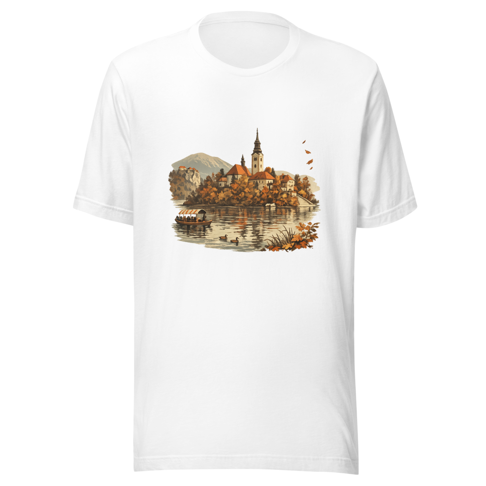 Vintage Autumn Pond Landscape
